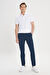 Erkek Lacivert Slim Fit Dar Kesim Yan Cep Pamuklu Esnek Chino Pantolon