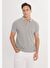 Erkek GRI-GRI Slim Fit Dar Kesim Kıvrılmaz Polo Yaka Kısa Kollu Tişört
