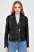 Reina Kadın Siyah Biker Deri Ceket 24SGD5186VE