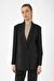 Antioch Siyah Kadın Kruvaze Kapama Oversize Blazer Ceket