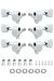 Midex CB-40 Akustik Gitar İçin Kaliteli Profesyonel Burgu Takımı Silver 1 SET