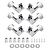 Midex CB-60 Elektro Gitar İçin Kaliteli Profesyonel Burgu Takımı Silver 1 SET