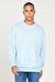 Erkek Açık Mavi Oversize Bol Kesim 3 İplik Bisiklet Yaka Pamuklu Sweatshirt