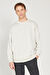 Erkek Bej Oversize Bol Kesim 3 İplik Bisiklet Yaka Pamuklu Sweatshirt