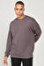 Erkek Koyu Gri Oversize Bol Kesim 3 İplik Bisiklet Yaka Pamuklu Sweatshirt