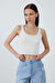Basıc Askılı Beyaz Crop Top