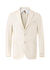 Kırık Beyaz Renk Keten Karışımlı Blazer Ceket