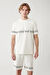 Erkek Beyaz Baskılı Bisiklet Yaka  Soft Touch T-shirt A41Y1329