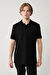 Erkek Siyah Polo Yaka Kırılmaz Yaka, Serin Tutan, Hızlı Kuruyan Pamuklu T-Shirt B001032