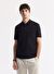 Erkek Siyah Polo Yaka Kırılmaz Yaka, Serin Tutan, Hızlı Kuruyan Pamuklu T-Shirt B001032