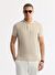 Erkek Bej Polo Yaka Kırılmaz Yaka, Serin Tutan, Hızlı Kuruyan Pamuklu T-Shirt B001032
