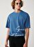 Erkek İndigo Bisiklet Yaka Baskıllı Oversize T-shirt A41Y1038