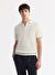 Erkek Ekru Polo Yaka Jakarlı Buklet İplik Triko T-shirt A51Y5040