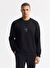 Erkek Siyah Bisiklet Yaka Baskılı İnterlok Sweatshirt A51Y1235