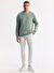Erkek Mint Yeşil Bisiklet Yaka Baskılı İnterlok Sweatshirt A51Y1235