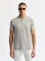 Erkek Gri Fermuarlı Polo Yaka Jakarlı T-Shirt A51Y1059