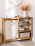Bambu 3 Raflı 1 Bölmeli Kirli Sepetli Banyo Düzenleyici Çamaşır Sepeti Organizer DB-0008