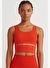 Parçalı ve Pedli Crop Top Ateş Kırmızı