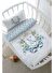 Anne Yanı Beşik Nevresim Takımı (60x100) - Blue Royal Series - K Harfi