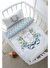 Anne Yanı Beşik Nevresim Takımı (60x100) - Blue Royal Series - T Harfi