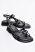 Luvi Shoes Siyah Kadın Deri Sandalet 44-55