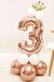 Rose  3 Rakamı Taçlı Balon Set