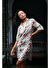 Hakim Yaka Kısa Cotton Rose Kaftan