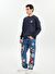 Lacivert San Remo Nakışlı Yuvarlak Yaka Sweatshirt