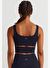 Parçalı ve Pedli Crop Top Siyah