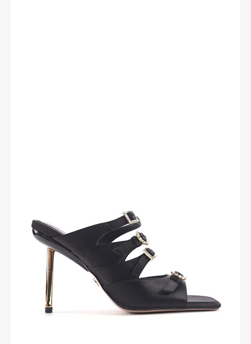 LORENZA2 4PR Siyah Kadın Topuklu Terlik - Görsel 2