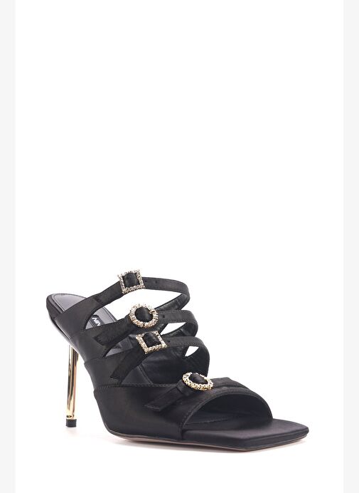 LORENZA2 4PR Siyah Kadın Topuklu Terlik - Görsel 3