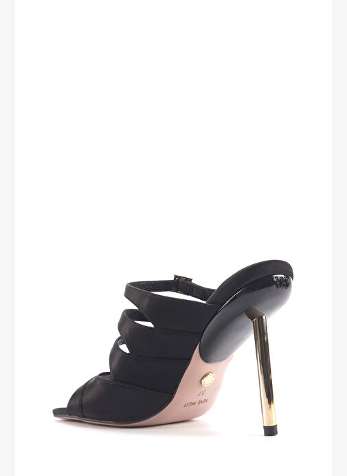 LORENZA2 4PR Siyah Kadın Topuklu Terlik - Görsel 4