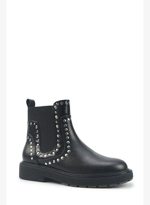 DETTA 5PR Siyah Kadın Düz Bot - Görsel 3