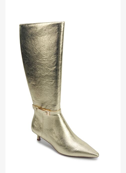 SHONDA 5PR Altın Kadın Topuklu Çizme - Görsel 3