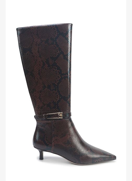 SHONDA4 5PR Kahverengi Kadın Topuklu Çizme - Görsel 2