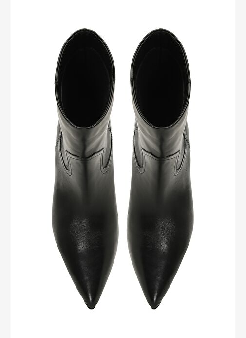 NORMIA 5PR Siyah Kadın Topuklu Bot - Görsel 5