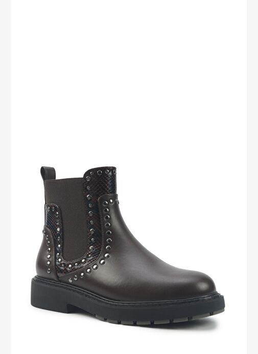 DETTA 5PR Kahverengi Kadın Düz Bot - Görsel 3