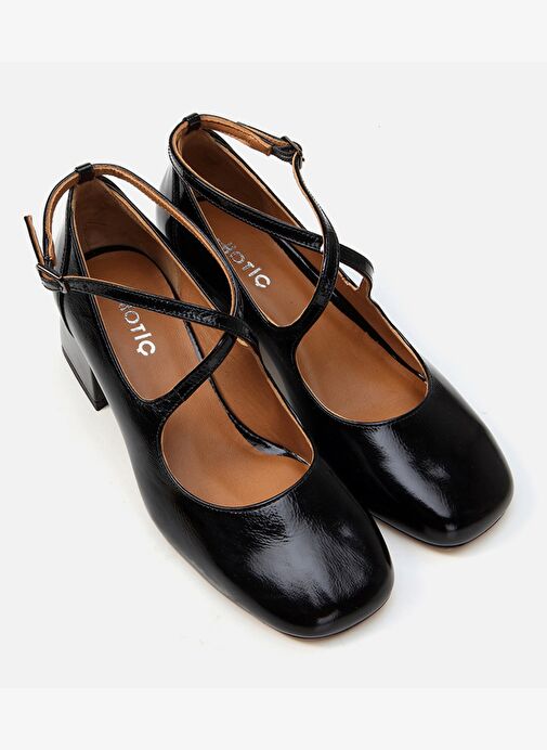 Kadın Deri Siyah Kalın Topuklu Ayakkabı 01AYH290540A100 - Görsel 3
