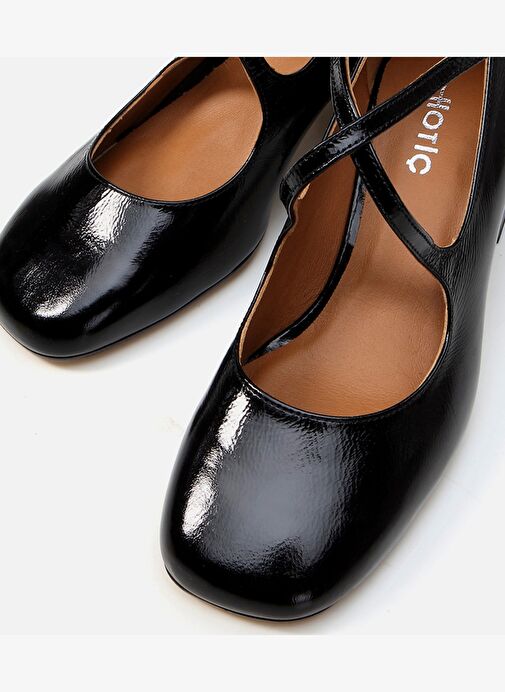 Kadın Deri Siyah Kalın Topuklu Ayakkabı 01AYH290540A100 - Görsel 5