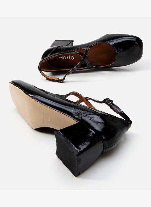 Kadın Deri Siyah Kalın Topuklu Ayakkabı 01AYH290540A100 - Görsel 7
