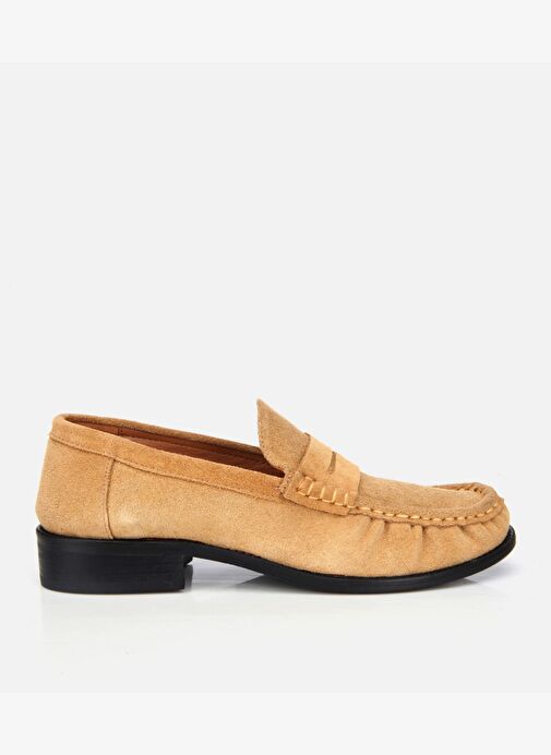Kadın Süet Deri Taba Yumuşak Dokulu Klasik Loafer 01AYH311580A340 - Görsel 2