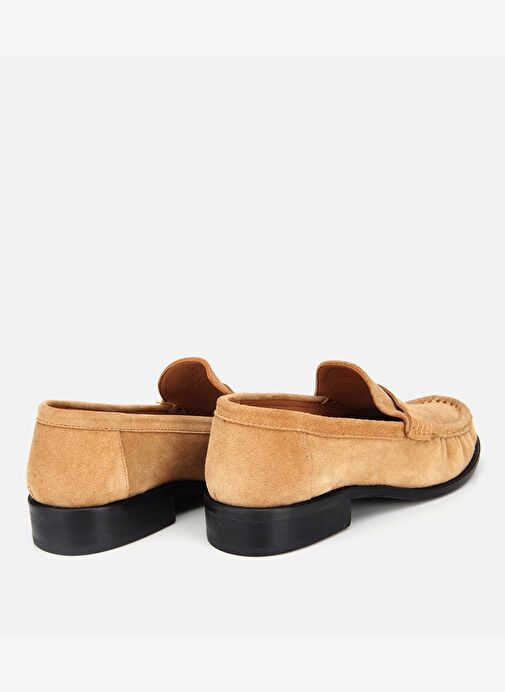 Kadın Süet Deri Taba Yumuşak Dokulu Klasik Loafer 01AYH311580A340 - Görsel 5