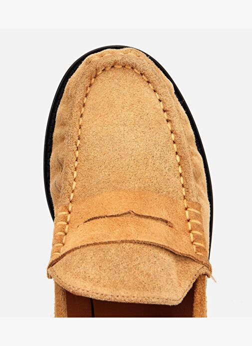 Kadın Süet Deri Taba Yumuşak Dokulu Klasik Loafer 01AYH311580A340 - Görsel 6