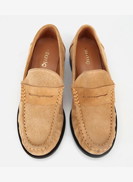 Kadın Süet Deri Taba Yumuşak Dokulu Klasik Loafer 01AYH311580A340 - Görsel 7