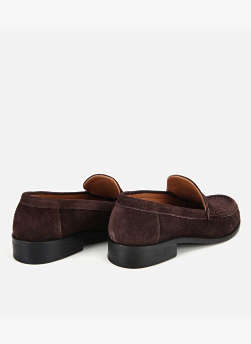 Kadın Süet Deri Kahverengi Yumuşak Dokulu Klasik Loafer 01AYH311580A480 - Görsel 5