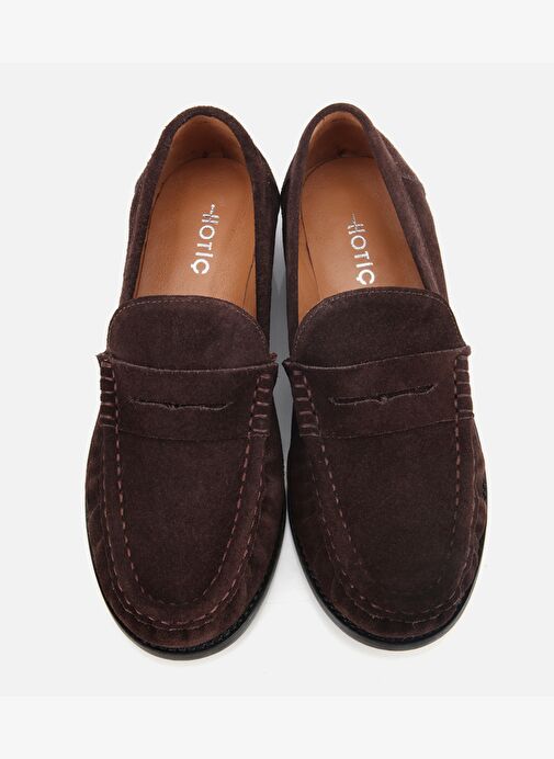 Kadın Süet Deri Kahverengi Yumuşak Dokulu Klasik Loafer 01AYH311580A480 - Görsel 7