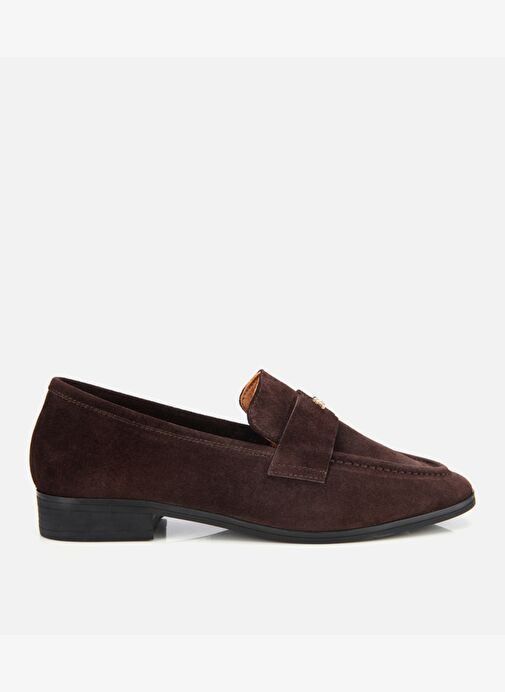 Kadın Süet Deri Kahverengi Yumuşak Dokulu Klasik Loafer 01AYH312410A480 - Görsel 2