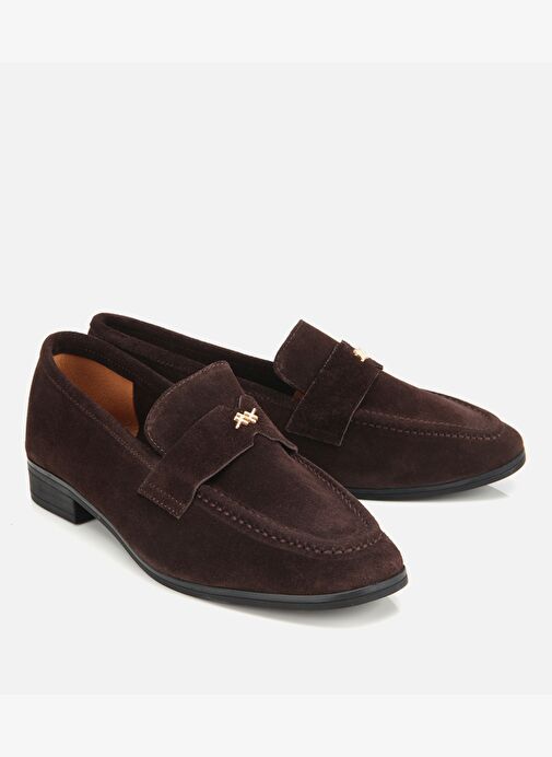 Kadın Süet Deri Kahverengi Yumuşak Dokulu Klasik Loafer 01AYH312410A480 - Görsel 3