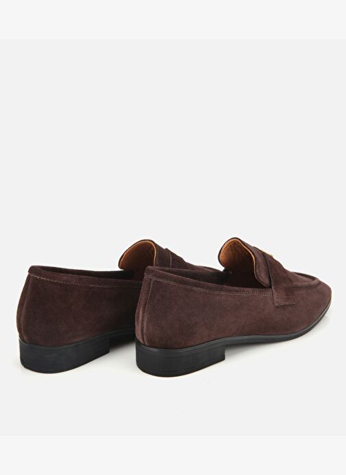 Kadın Süet Deri Kahverengi Yumuşak Dokulu Klasik Loafer 01AYH312410A480 - Görsel 5