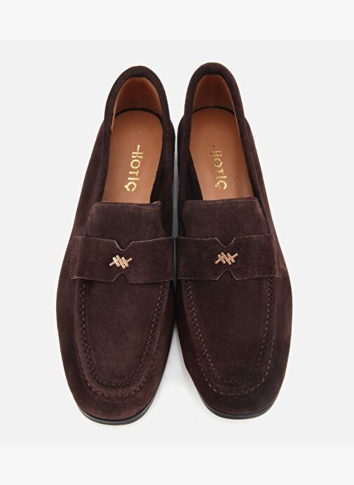 Kadın Süet Deri Kahverengi Yumuşak Dokulu Klasik Loafer 01AYH312410A480 - Görsel 7